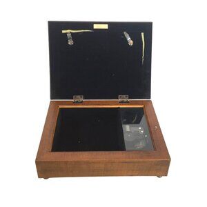 Wood Jewelry Music Box Photo Frame Plays Ave Maria 8 X 7